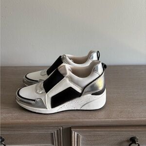 INC International Concepts Silver and Black Women's Sneakers